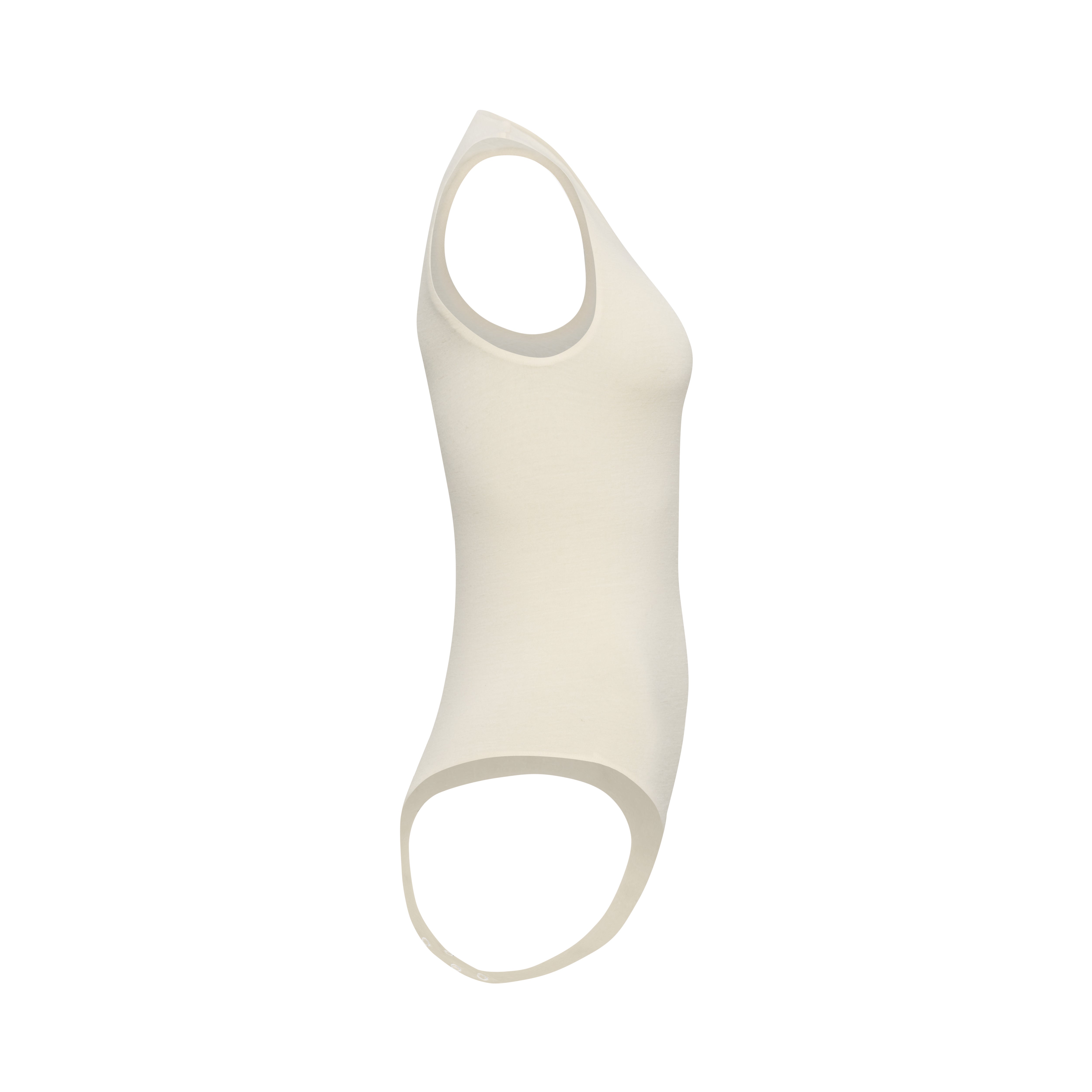 CLEO bodysuit hollowman, seamless bodice, side view, bright cream