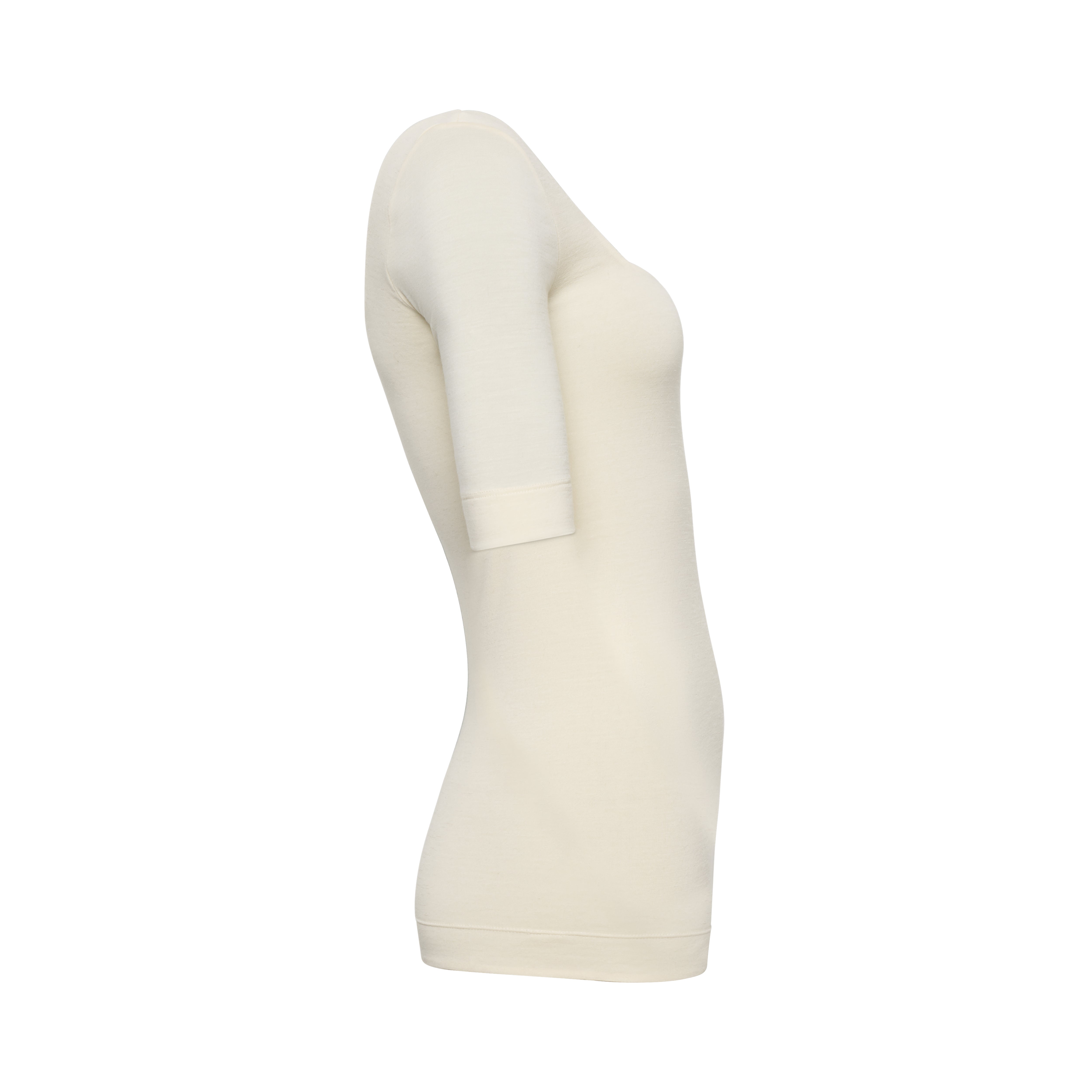 MIA top hollowman, squareneck, half sleeve, side view, bright cream