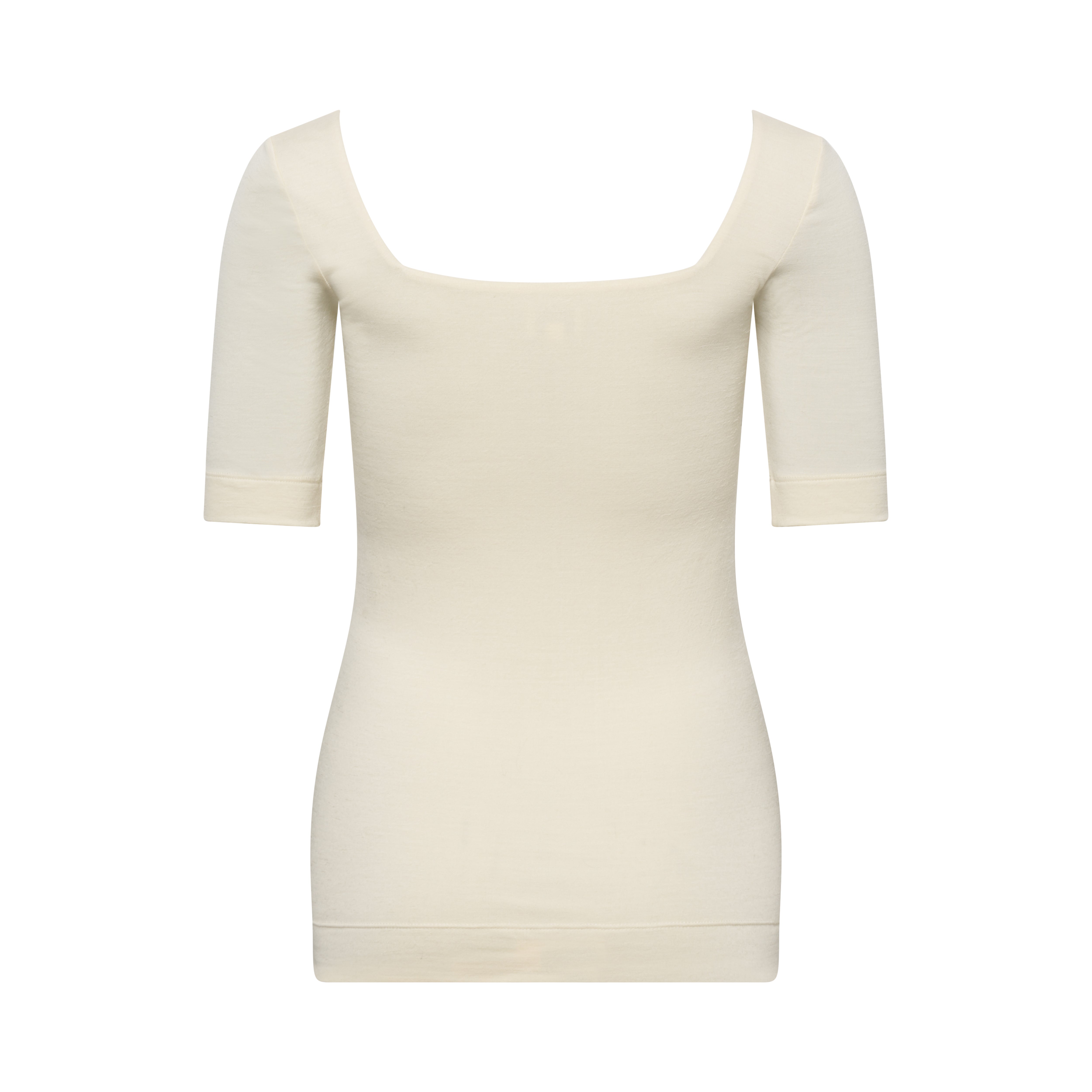 MIA top hollowman, squareneck, half sleeve, back view, bright cream