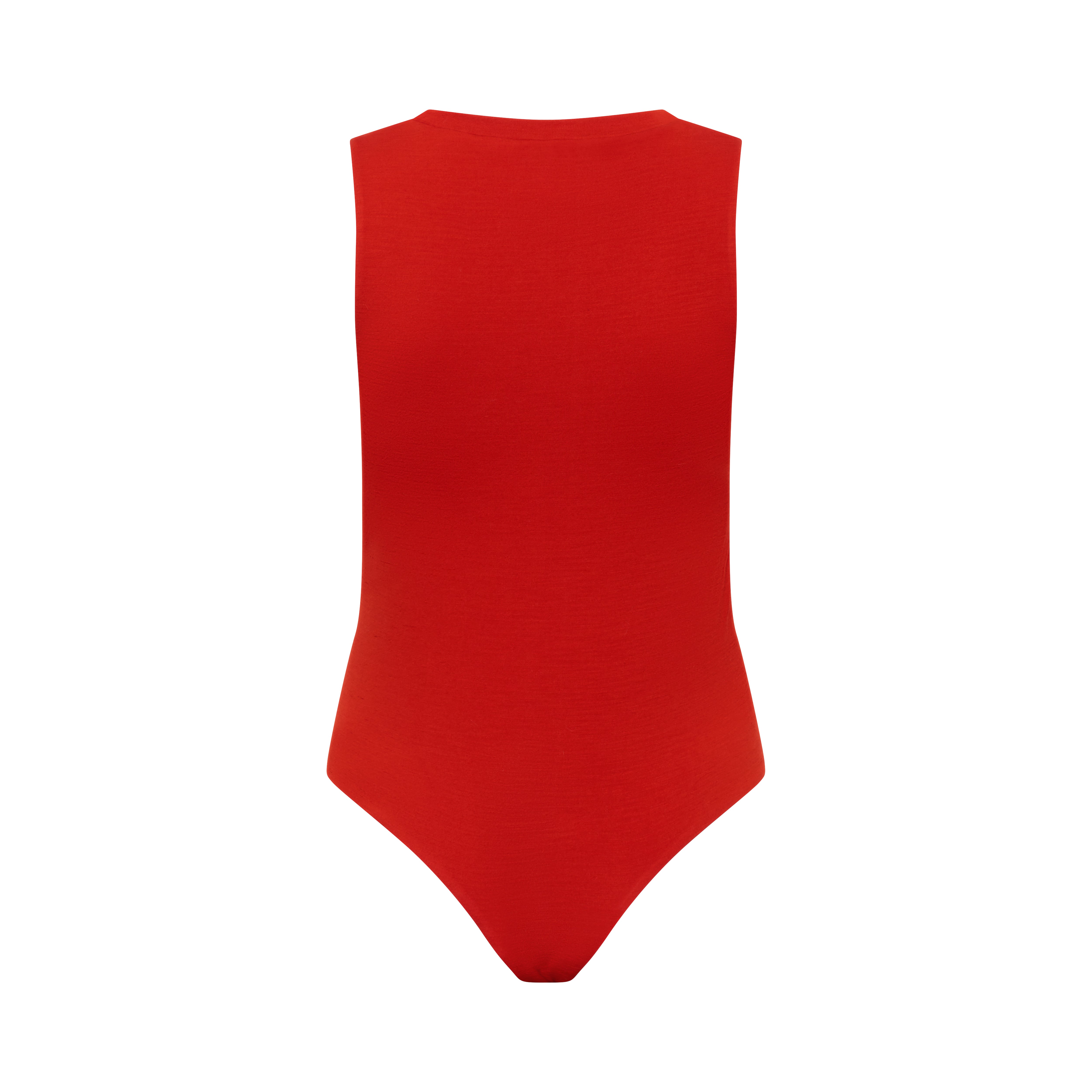 CLEO bodysuit hollowman, back view, burnt red