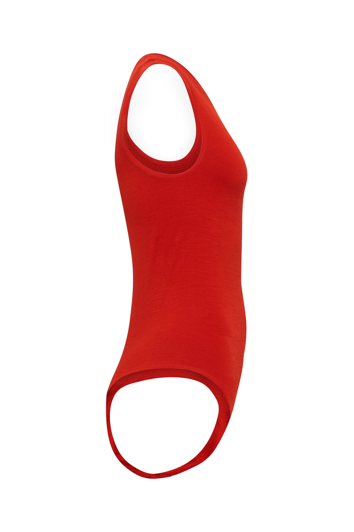 CLEO bodysuit hollowman, side view, burnt red