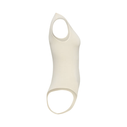 EMMI bodysuit hollowman, side view, bright cream
