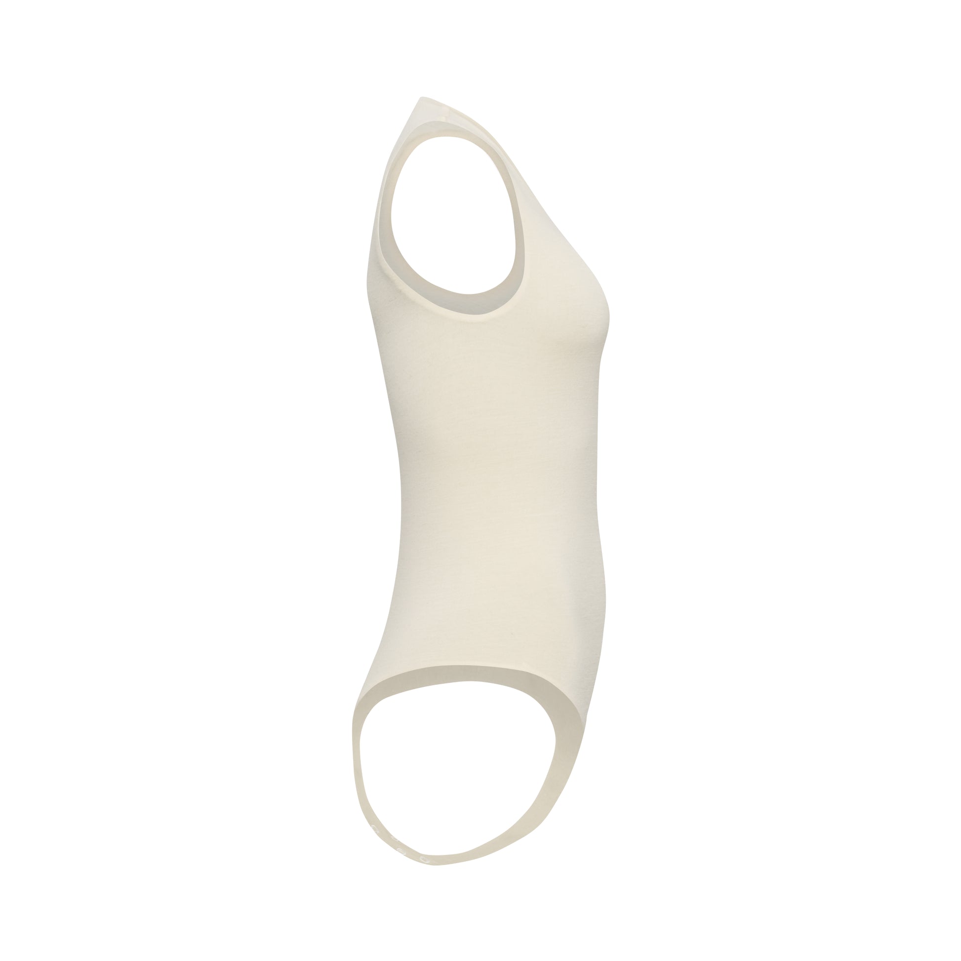 CLEO bodysuit hollowman, seamless bodice, side view, bright cream