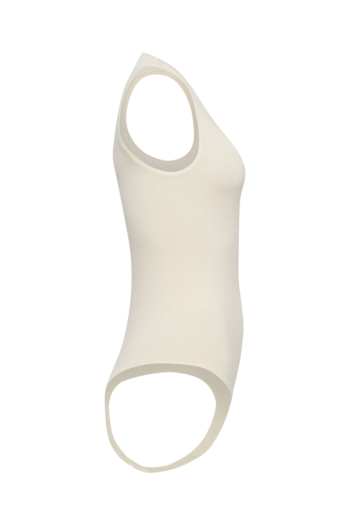 CLEO bodysuit hollowman, seamless bodice, side view, bright cream