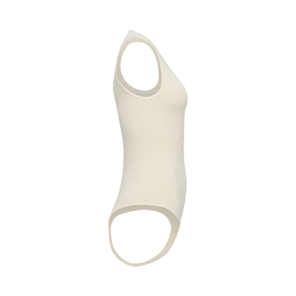 CLEO bodysuit hollowman, seamless bodice, side view, bright cream