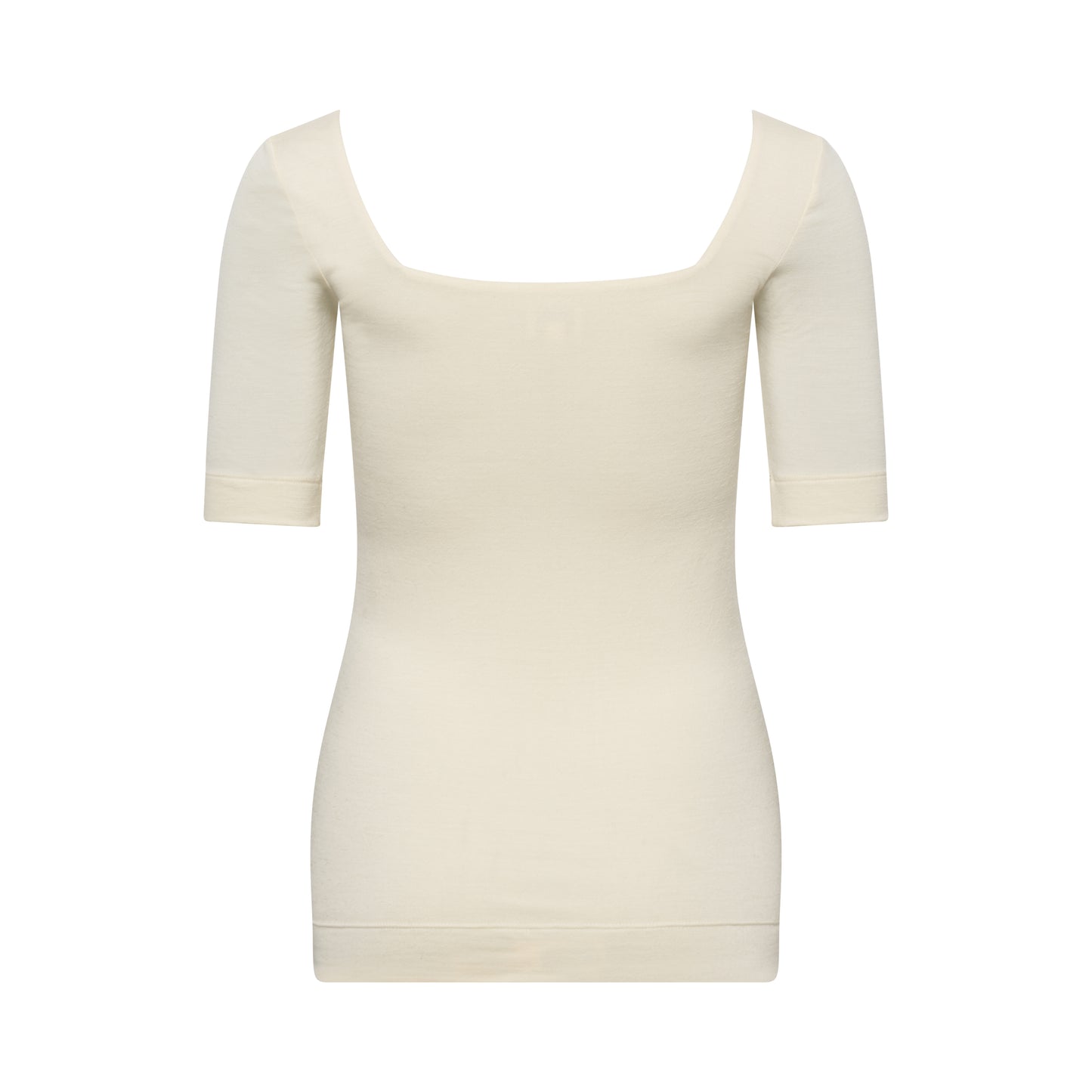 MIA top hollowman, squareneck, half sleeve, back view, bright cream