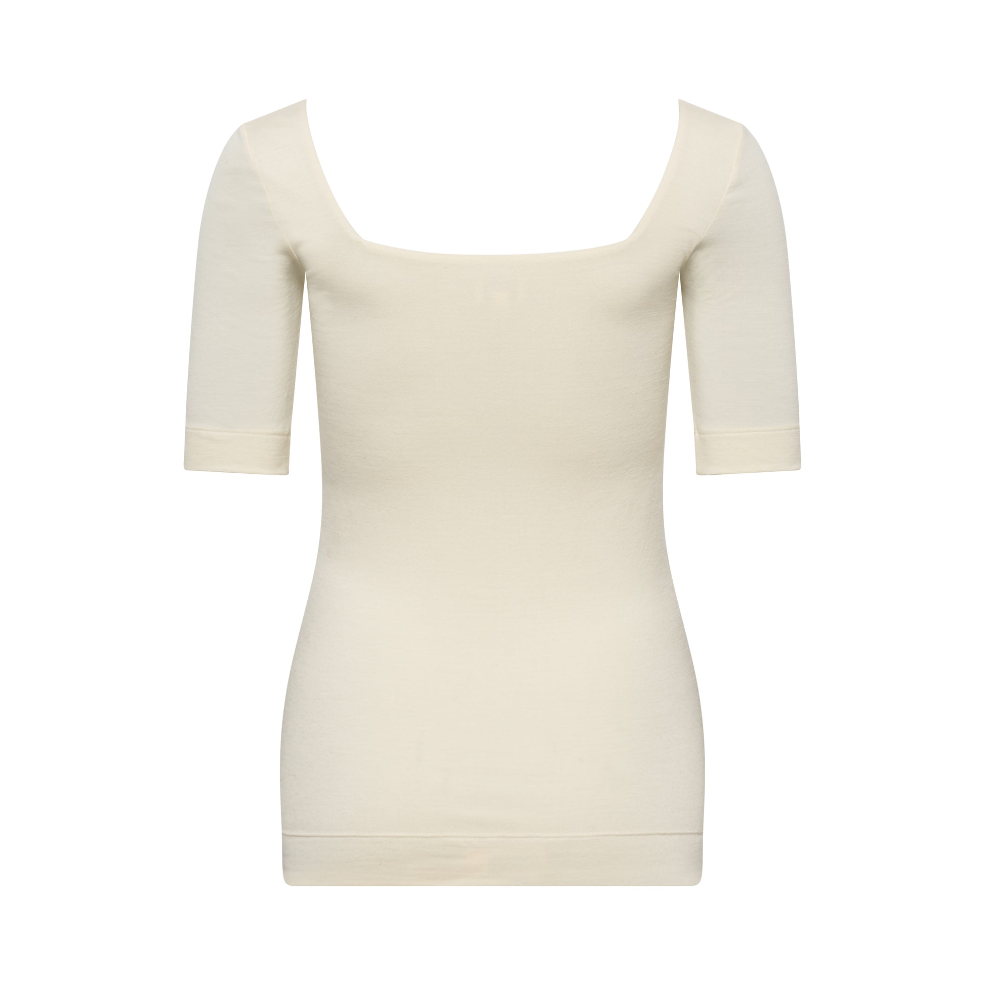 MIA top hollowman, squareneck, half sleeve, back view, bright cream