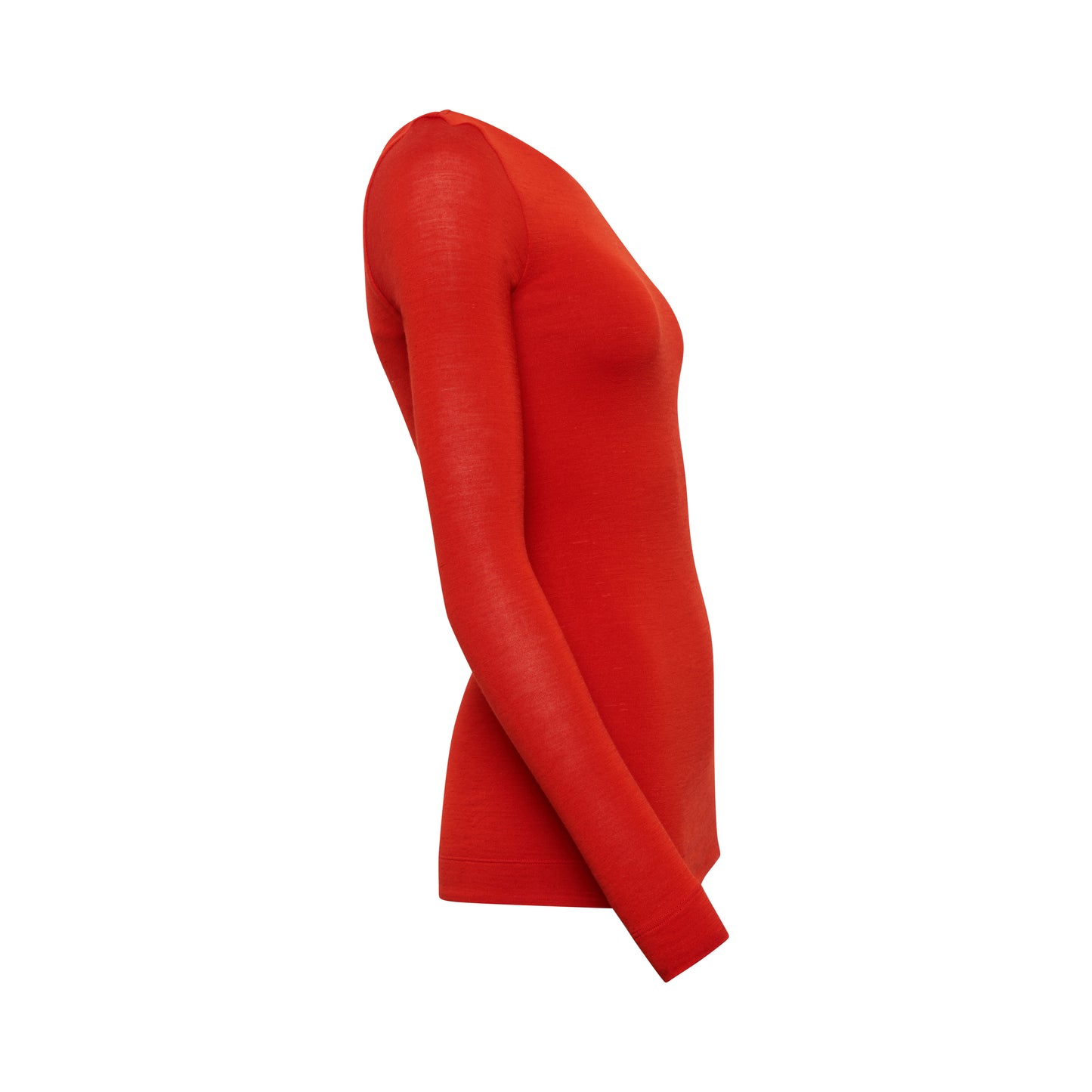 VALENTINA top hollowman, boatneck neckline, side view, burnt red