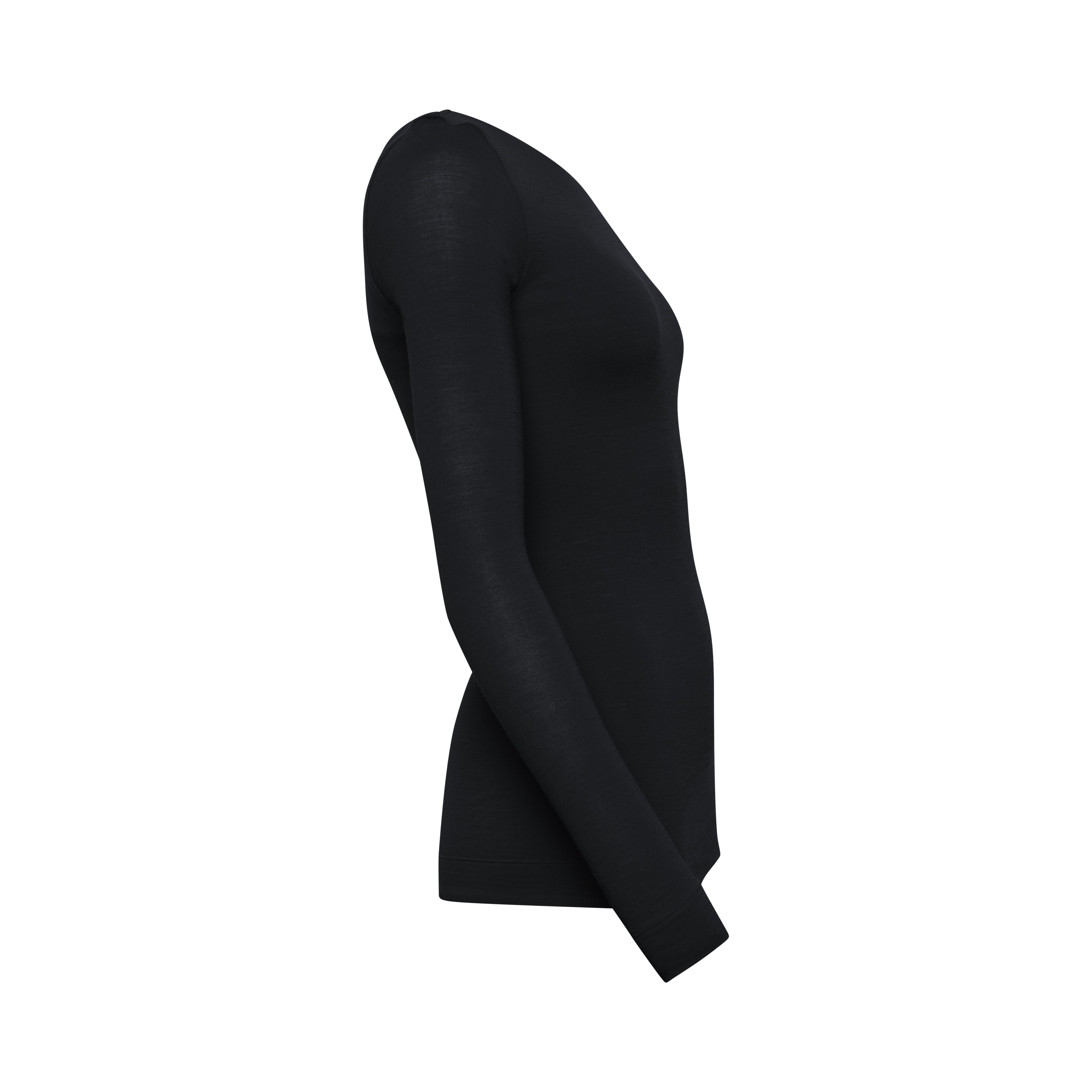 VALENTINA top hollowman, boatneck, side view, black