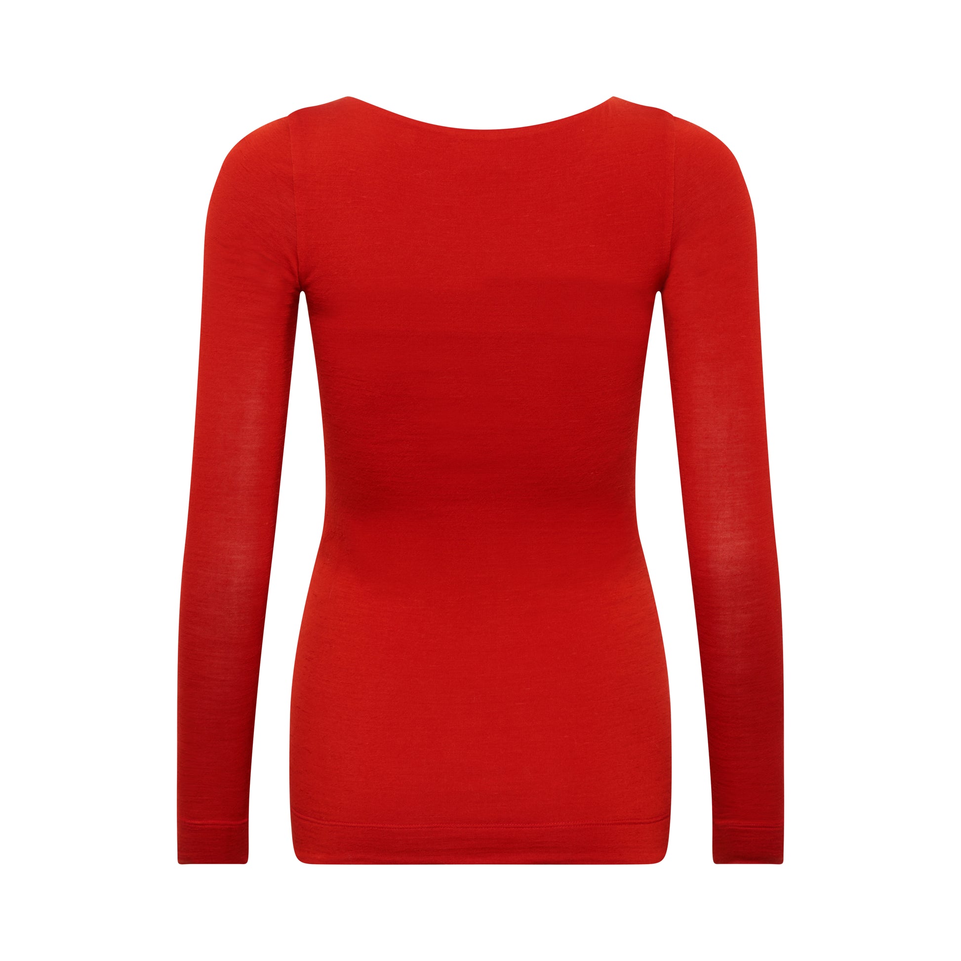 VALENTINA top hollowman, boatneck, back view, burnt red