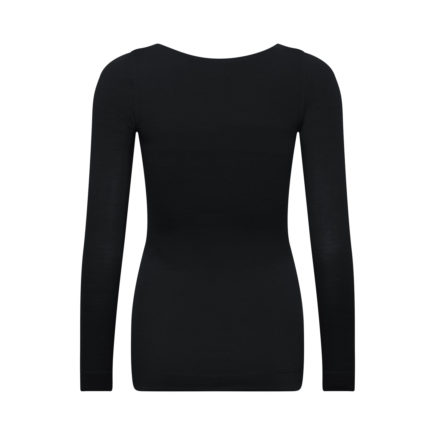 VALENTINA top hollowman, boatneck, back view, black