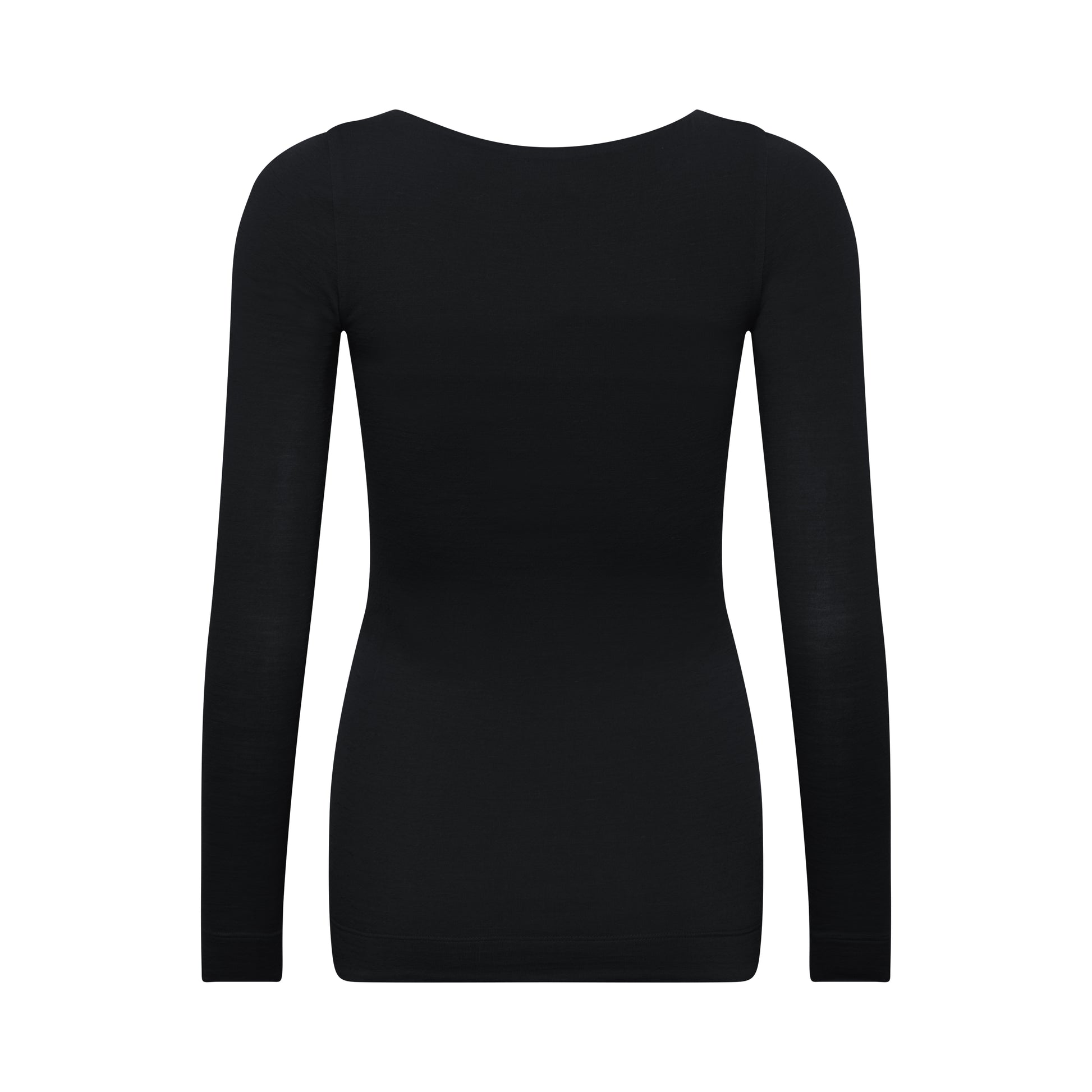 VALENTINA top hollowman, boatneck, back view, black