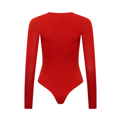 MARA bodysuit hollowman, back view, burnt red