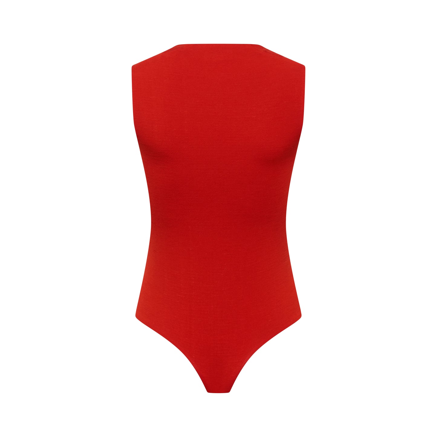 EMMI bodysuit hollowman, back view, burnt red