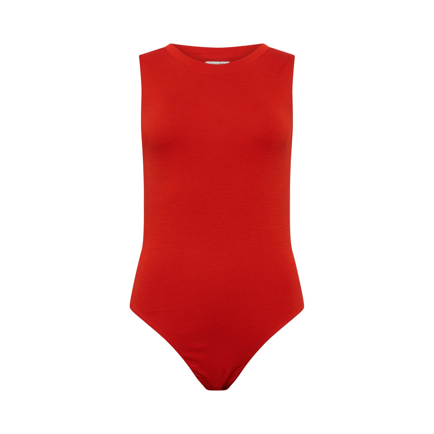 CLEO bodysuit hollowman, seamless bodice construction, A-frame, front-view, burnt red