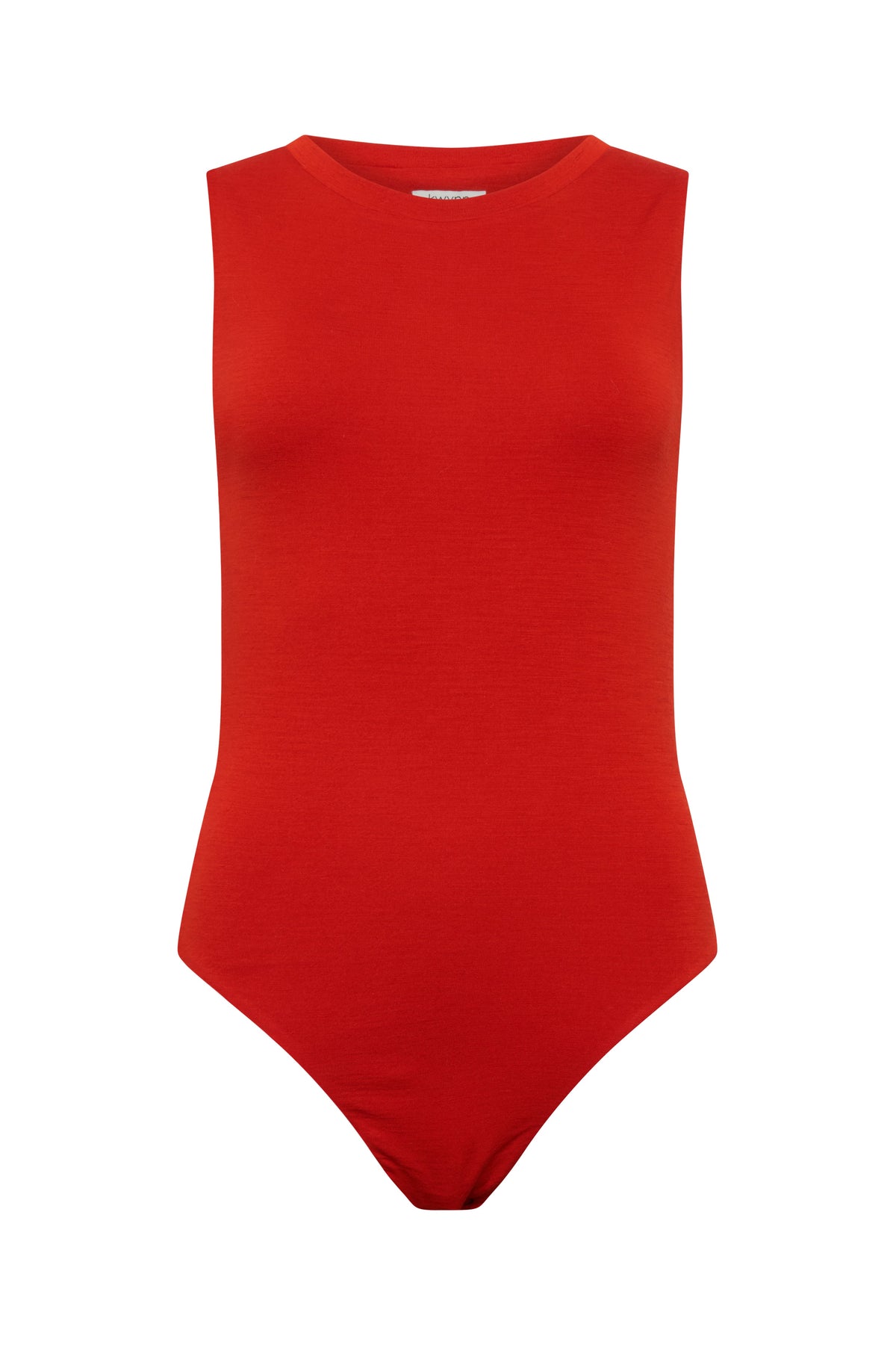 CLEO bodysuit hollowman, seamless bodice construction, A-frame, front-view, burnt red