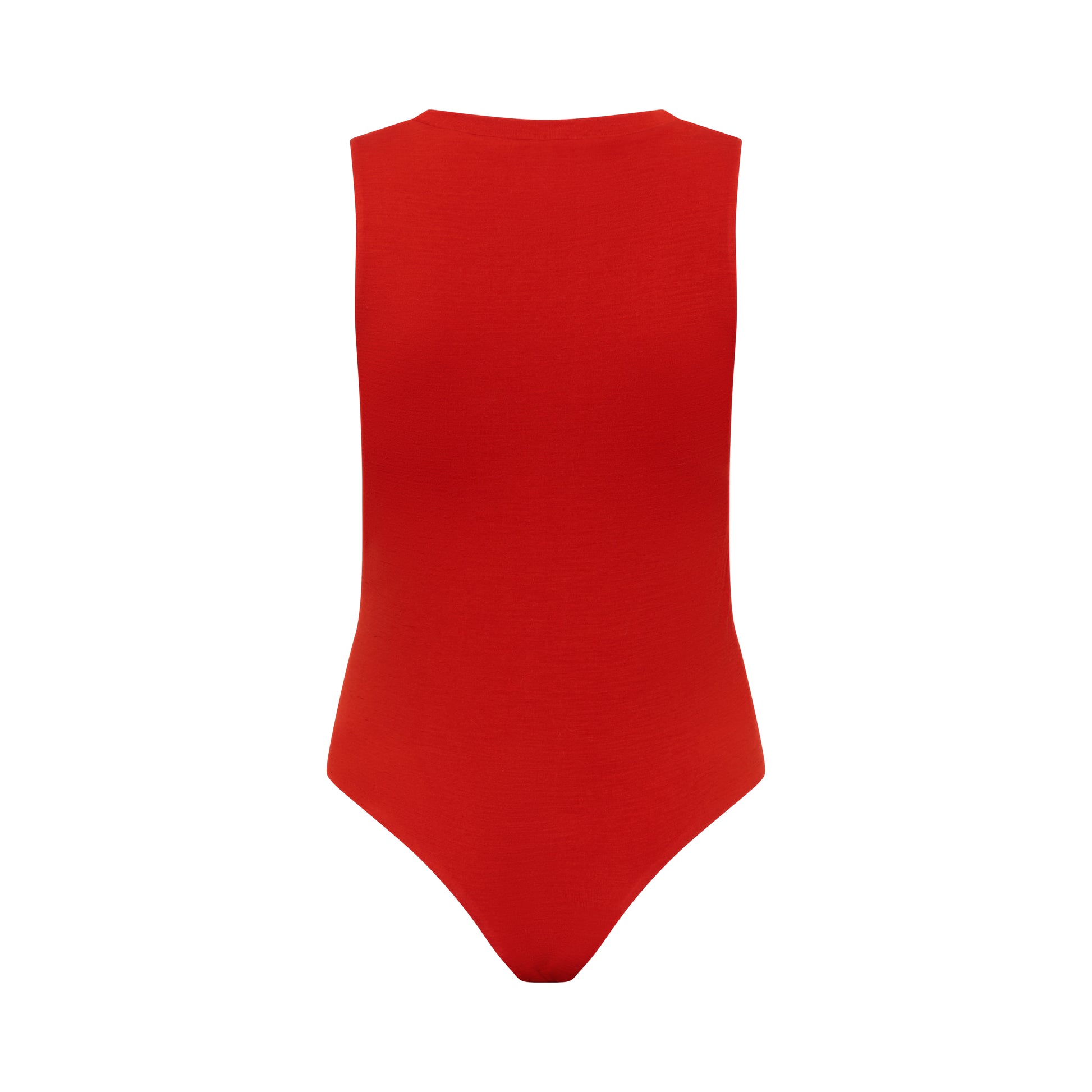 CLEO bodysuit hollowman, back view, burnt red