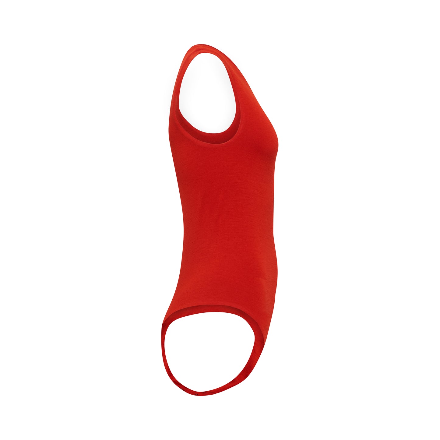 CLEO bodysuit hollowman, side view, burnt red