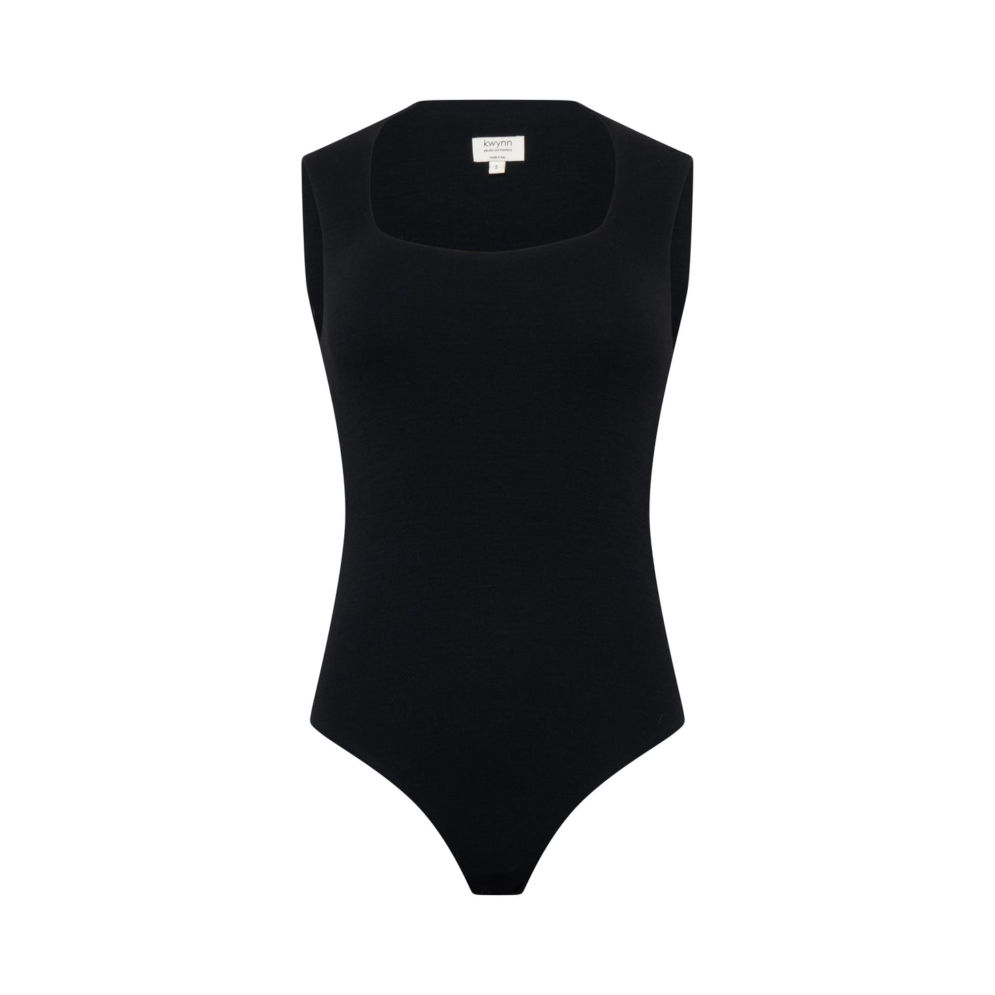 EMMI bodysuit hollowman, sweetheart neckline and seamless construction, black