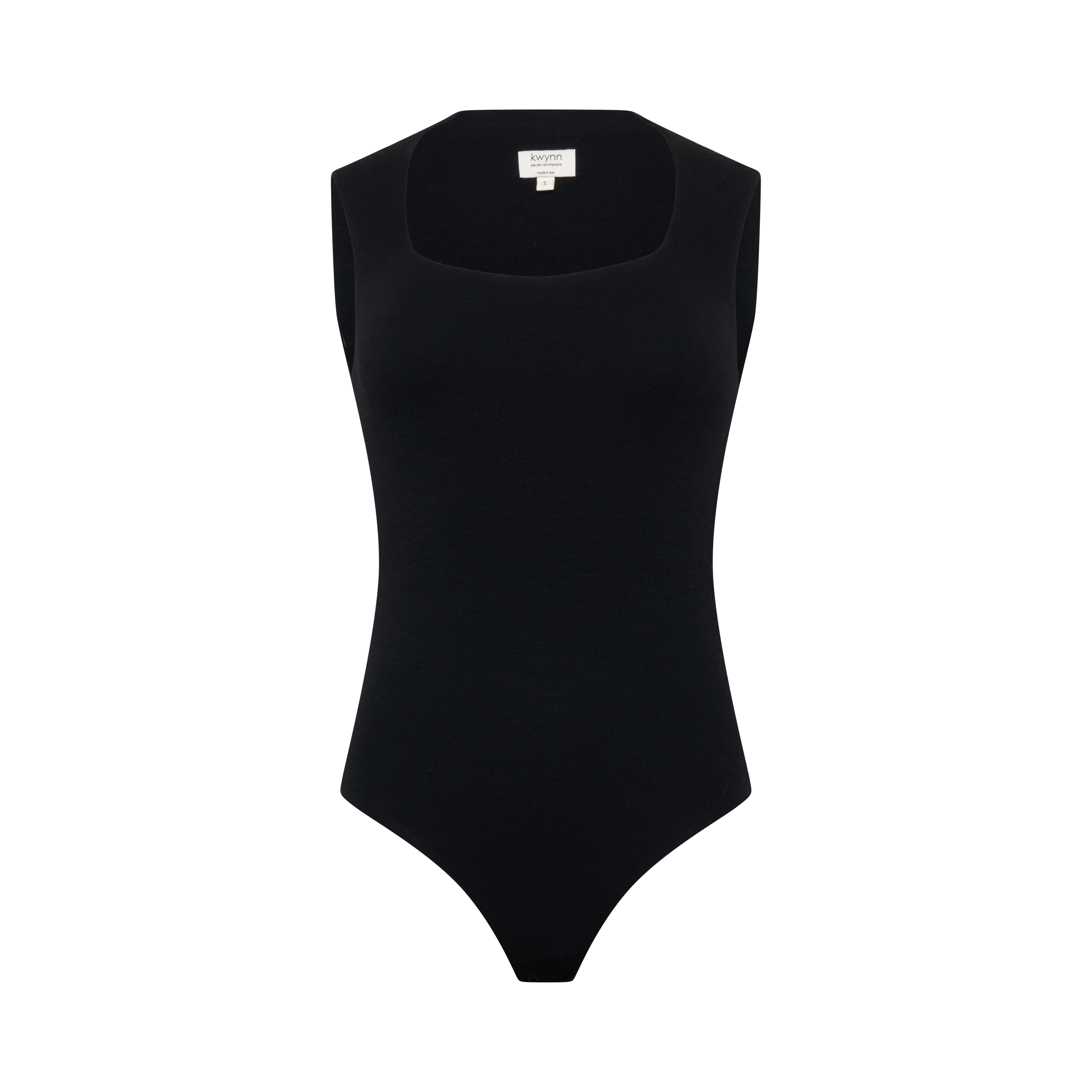 EMMI bodysuit hollowman, sweetheart neckline and seamless construction, black