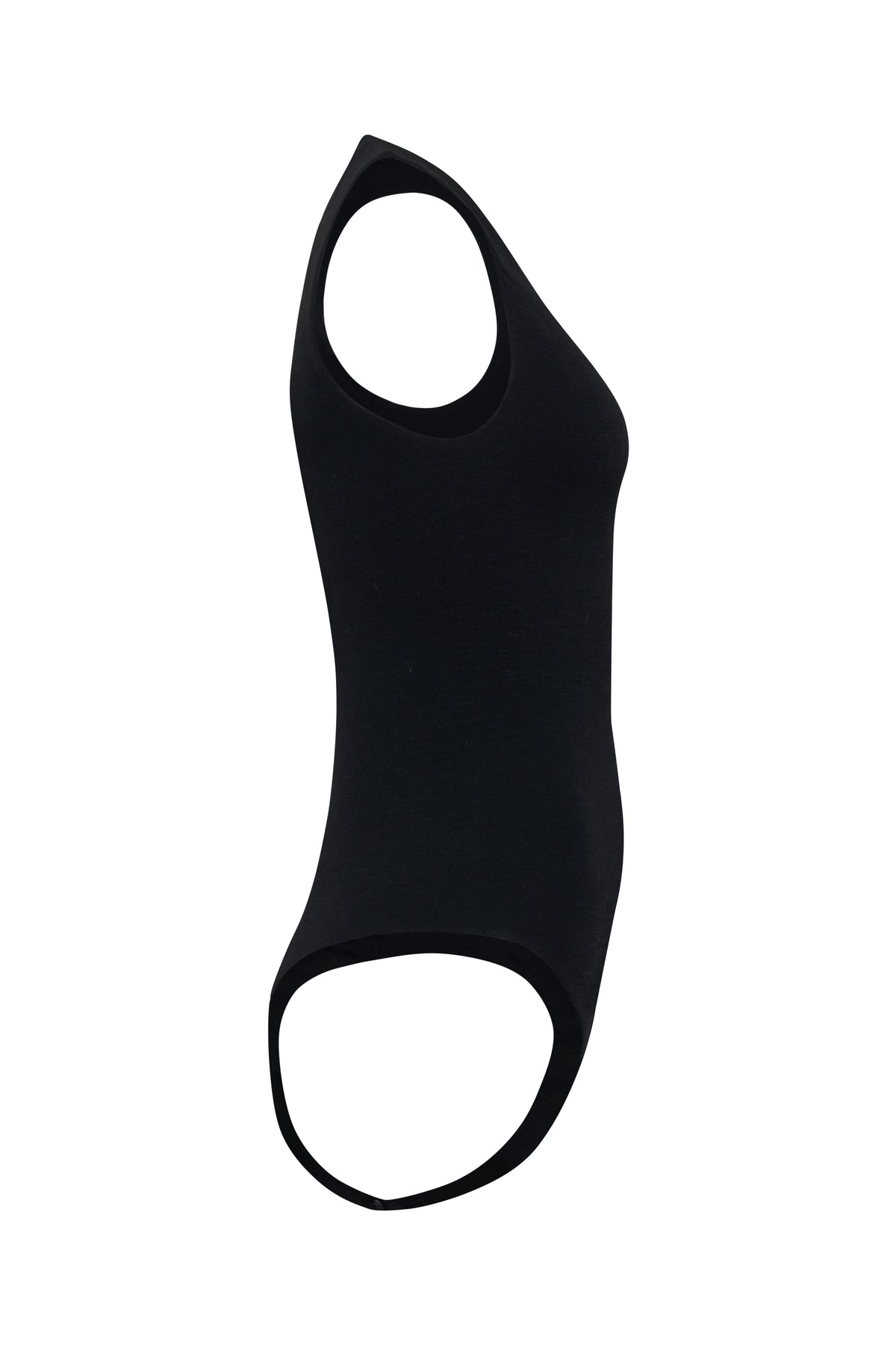 CLEO bodysuit hollowman, side view, seamless bodice, black