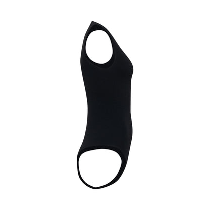 CLEO bodysuit hollowman, side view, seamless bodice, black