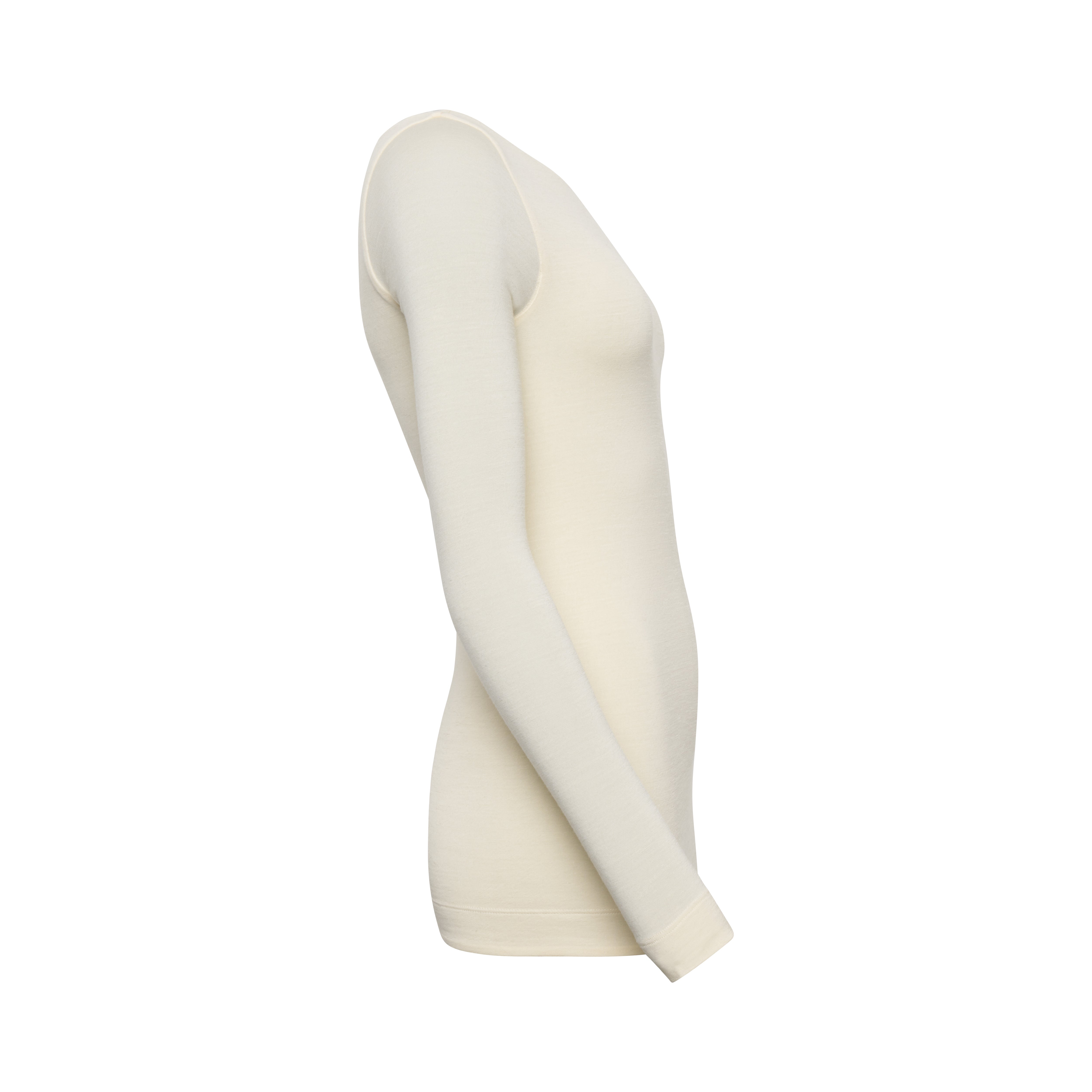 VALENTINA top hollowman, boatneck neckline , side view, bright cream