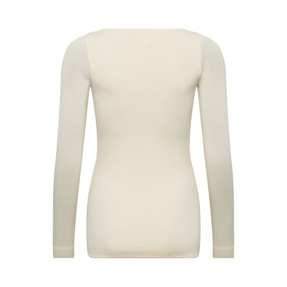 VALENTINA top hollowman, boatneck neckline , back view, bright cream