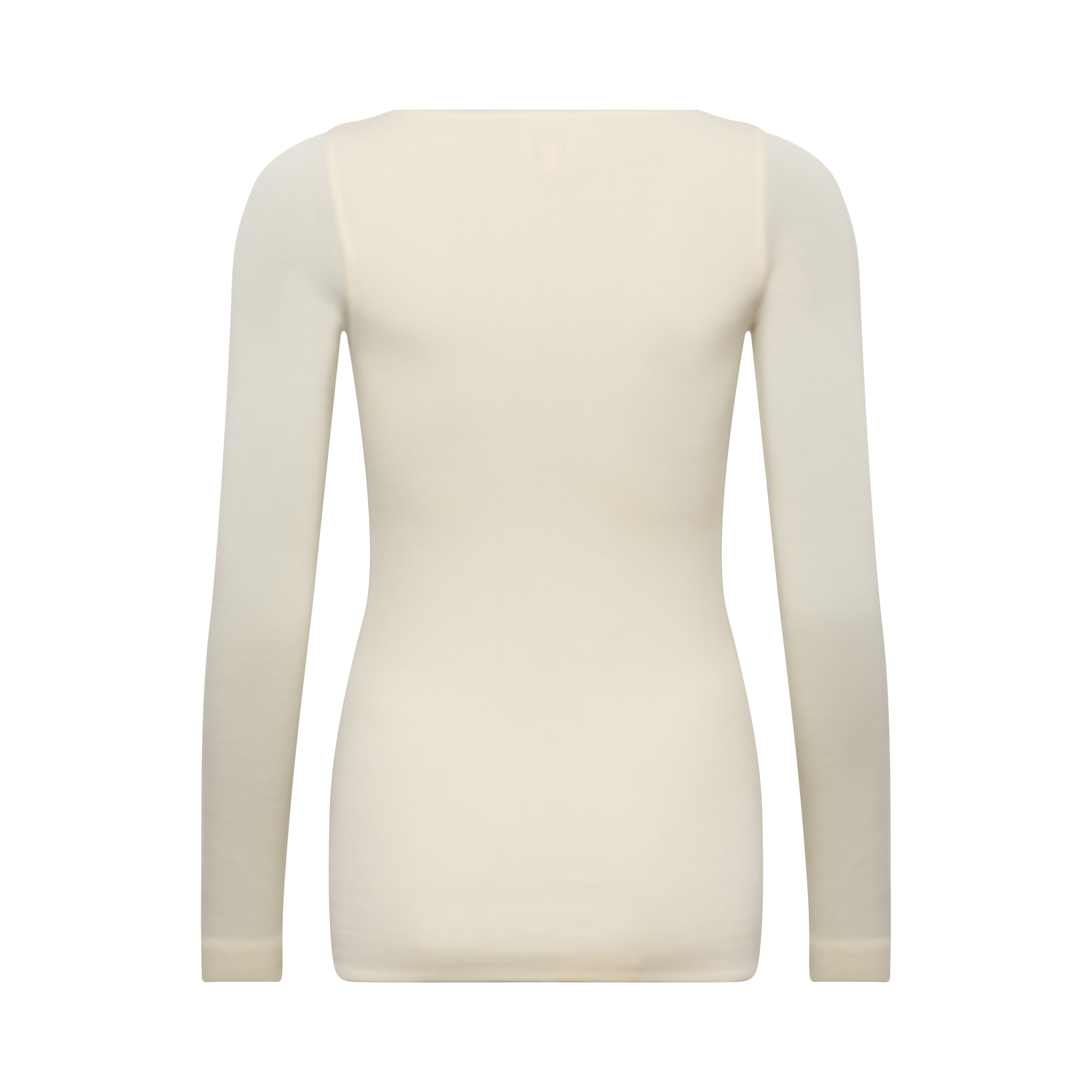 VALENTINA top hollowman, boatneck neckline , back view, bright cream